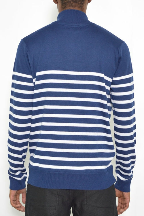 Stripe Quarter-Zip Pullover