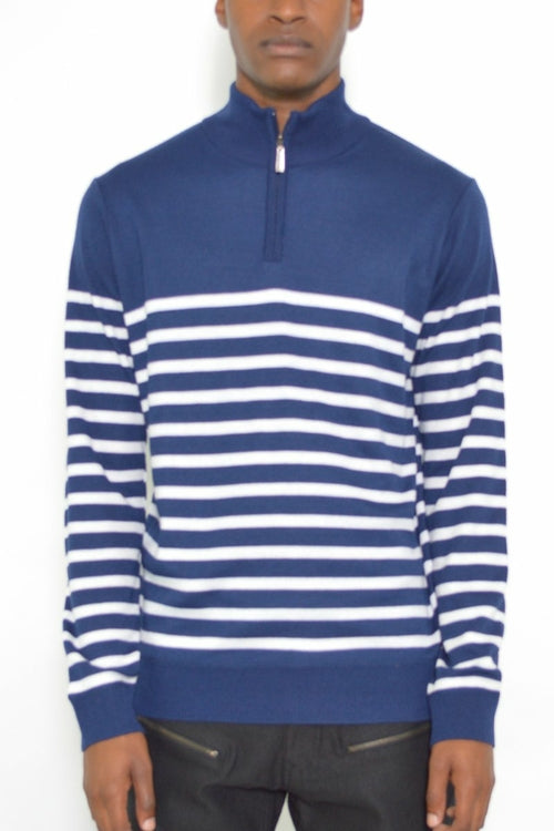 Stripe Quarter-Zip Pullover