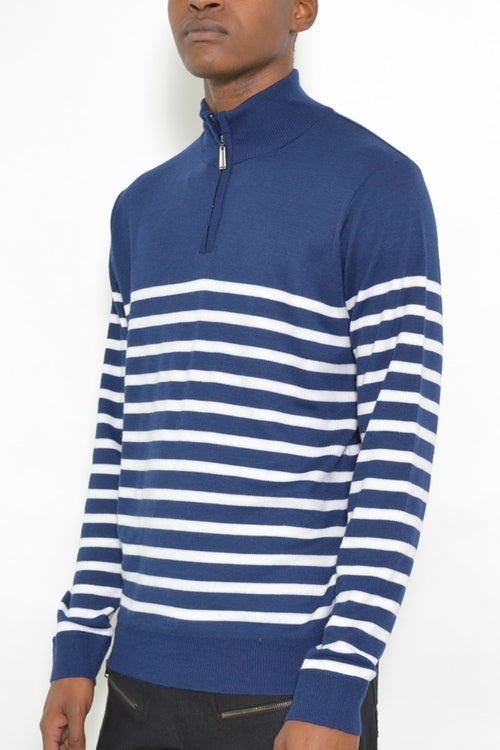 Stripe Quarter-Zip Pullover