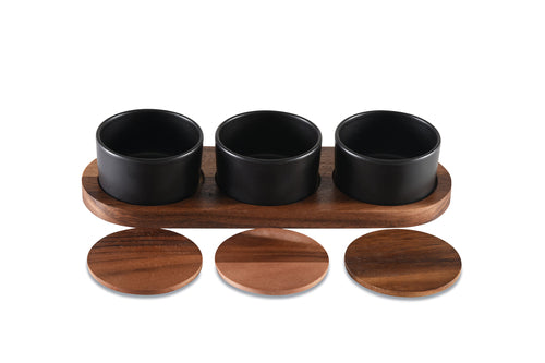 Black Ceramic Serving Set