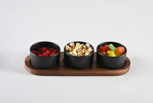 Black Ceramic Serving Set
