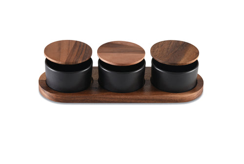 Black Ceramic Serving Set